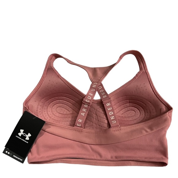 Under Armour size small NWT fitted infinity pink/mauve sports bra athletic bra - Picture 3 of 6